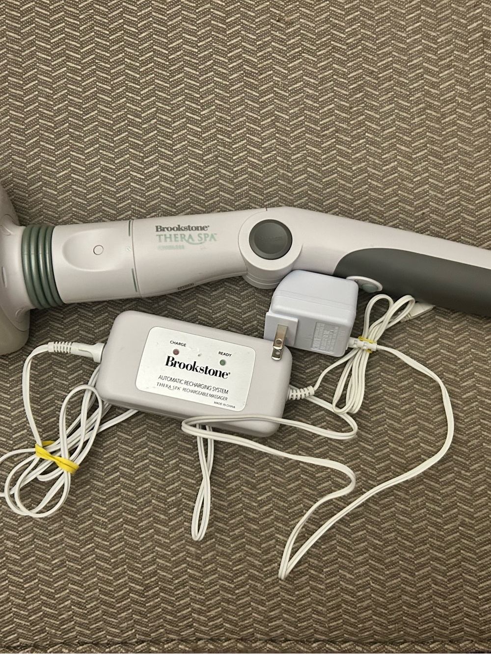 Brookstone Thera Spa Handheld Massager in White and Gray